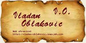 Vladan Oblaković vizit kartica